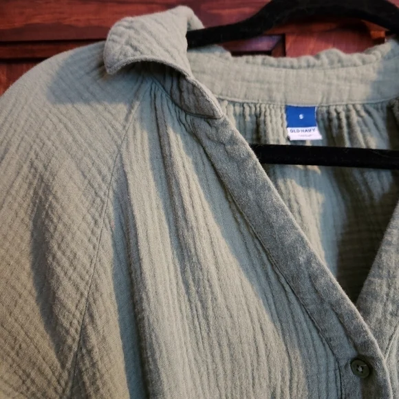 Old Navy Long-Sleeve Waist-Defined Midi Dress - Sage Green - Size Small - Picture 9 of 11